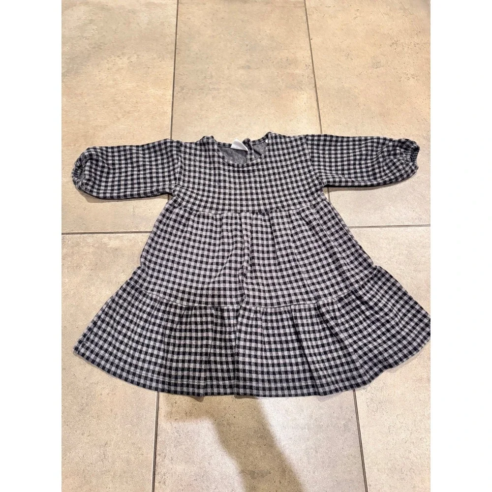 Zara Kids Girls 2-3 Cotton Dress Bundle Polka Dot Ruffle & Gingham Tiered 2-Pack
